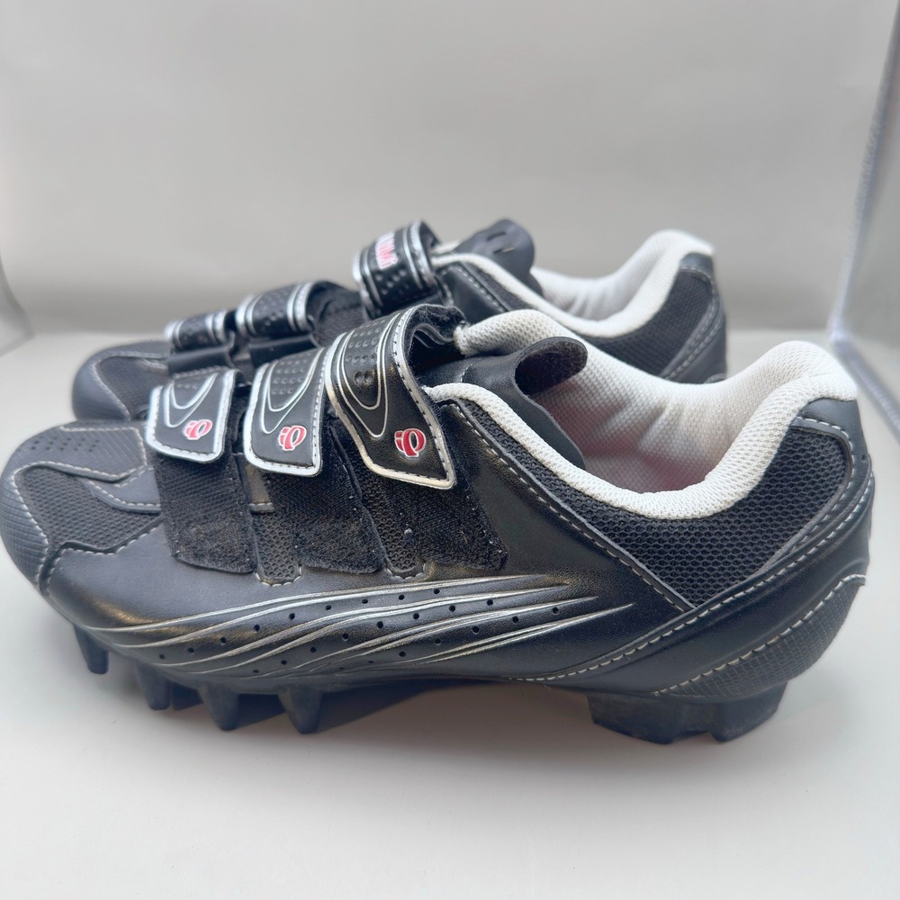 Pearl Izumi Cycling Shoes Women 40 Black MTB Spin Shimano SPD Cleats Straps - Picture 5 of 8
